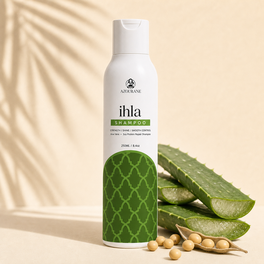 AZOURANE IHLA shampoo in the shared 250 ml bottle with aloe vera and soy protein