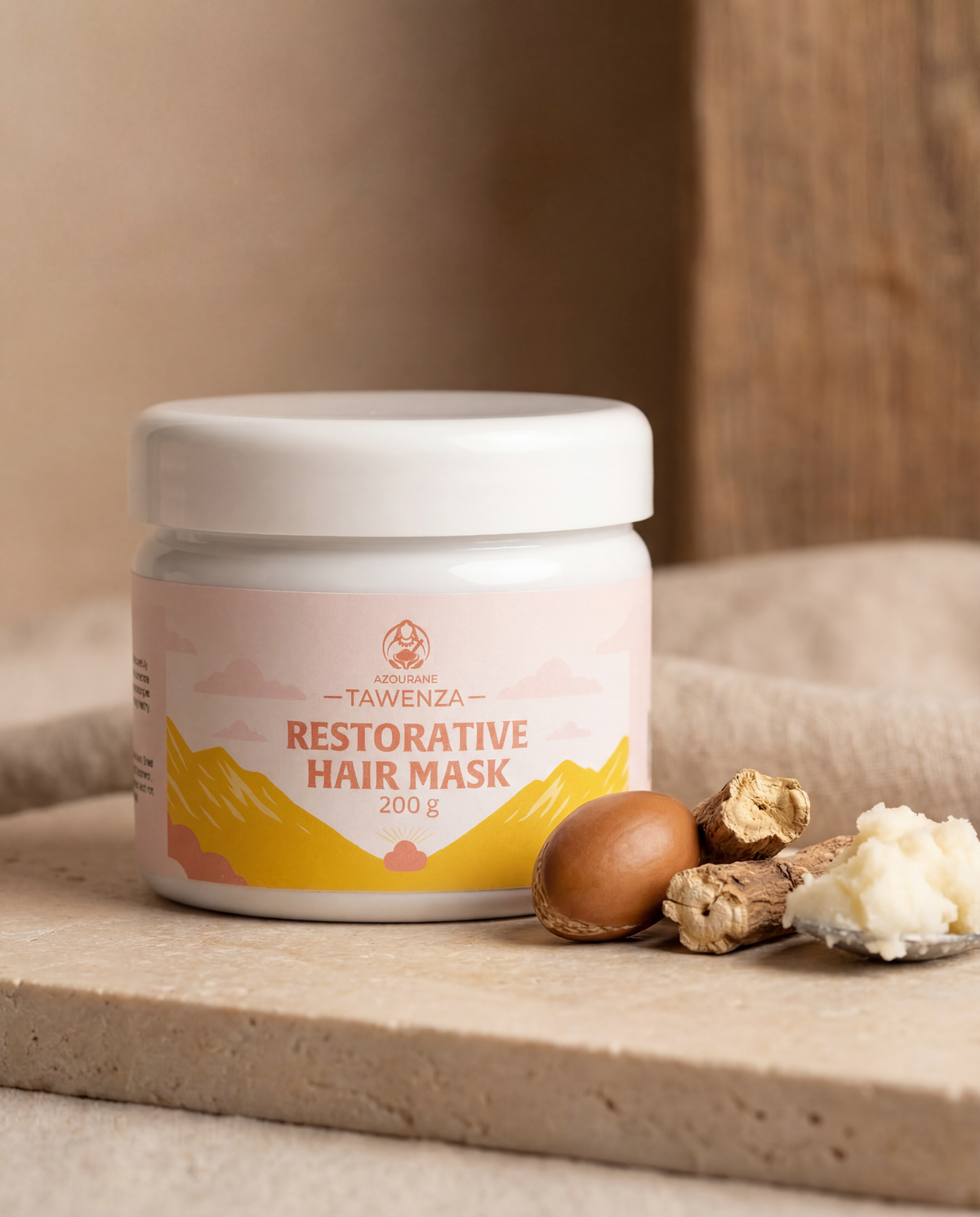 TAWENZA Restorative Hair Mask, 200 g, with shea butter and argan, AZOURANE