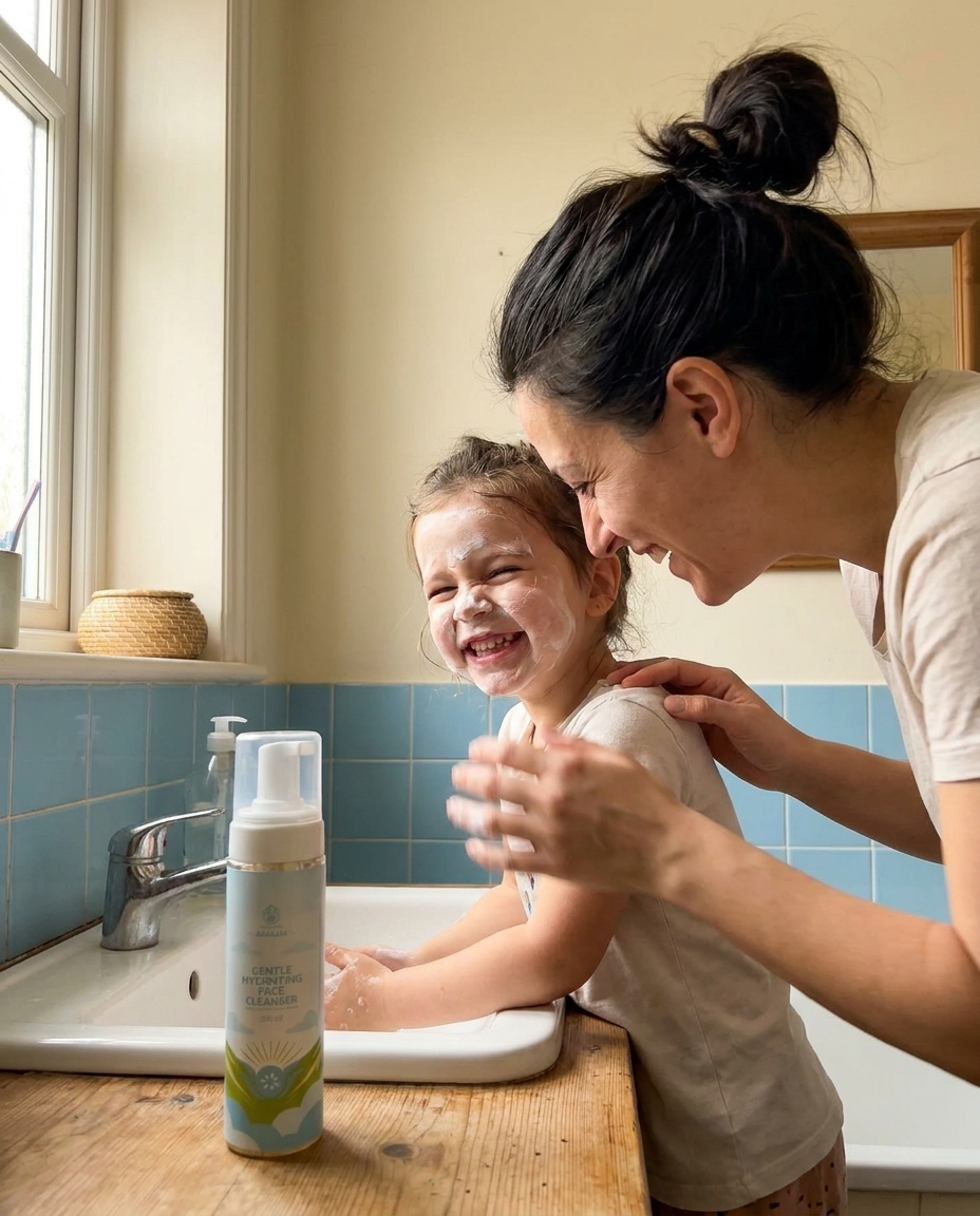 AMAAN čistač lica koristi cijela porodica, no-tears formula